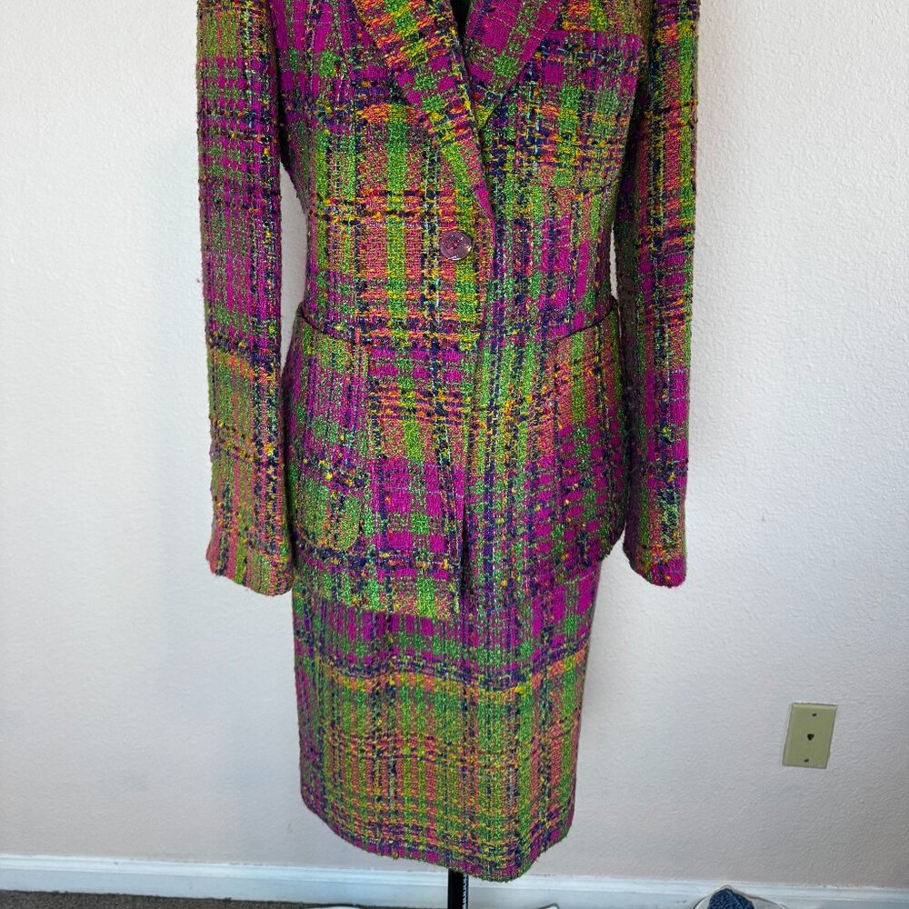 Vintage Bazar Christian LaCroix Sz 40FR Multicolor Wool Blend Academia Suit - Picture 15 of 16